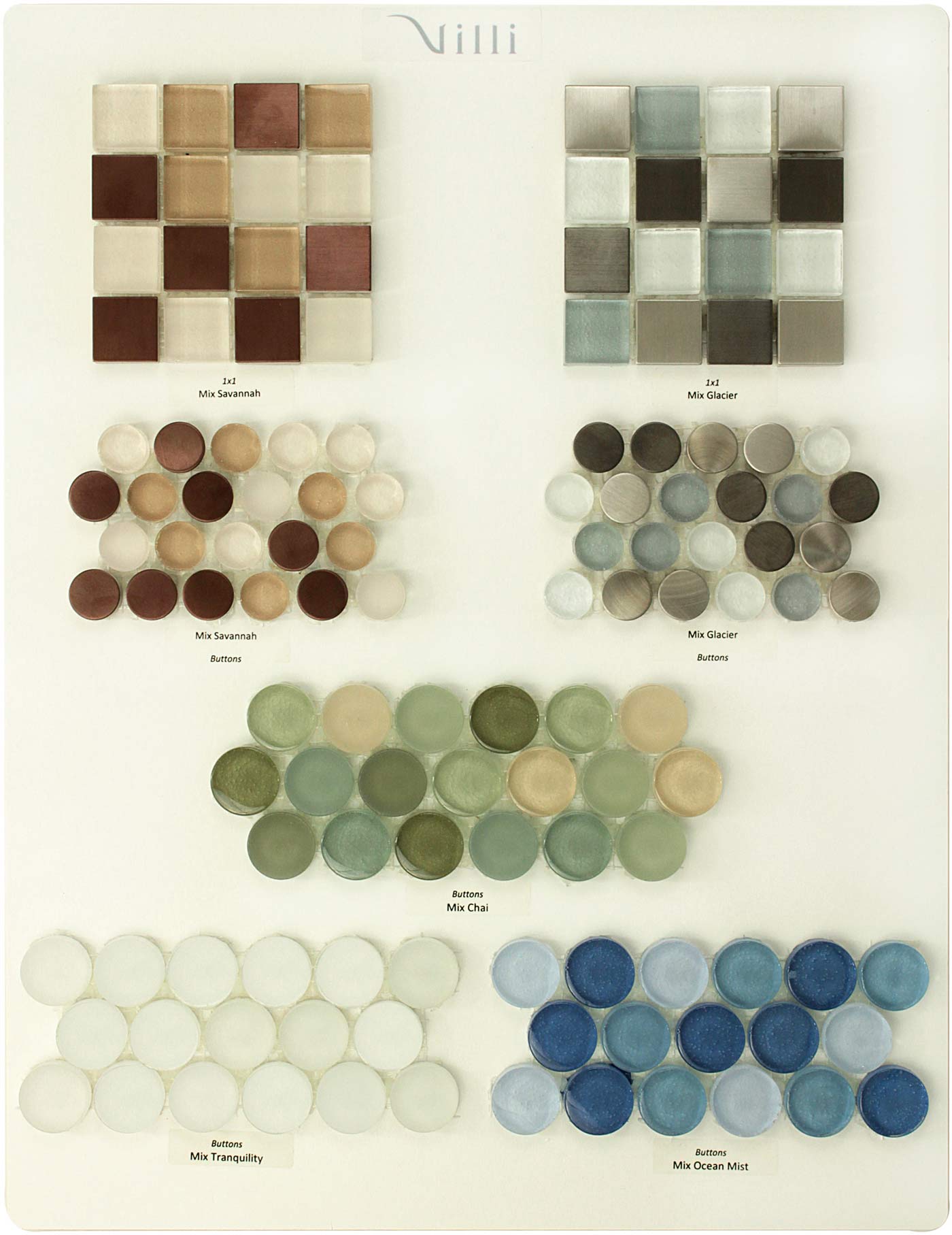 Mosaic Buttons - Glass & Metal