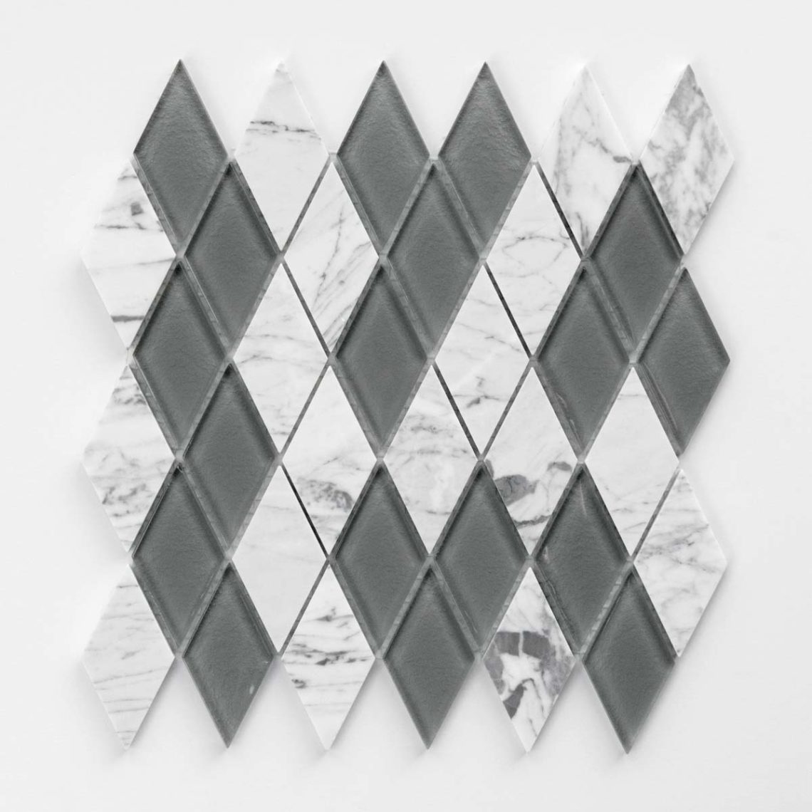Carrara Marble, Clear Grey -  Glass Diamonds Mix
